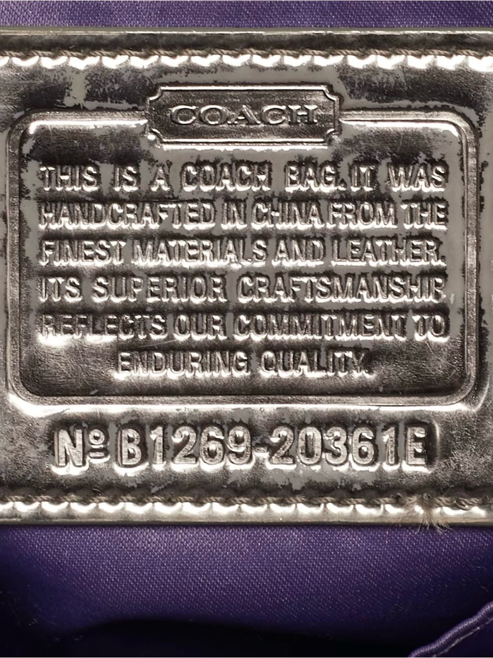 COACH Poppy Metallic Silver Glam Tote – Y2K Statement Bag - Picture 5 of 8